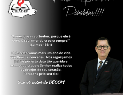 NOSSOS PARABÉNS AO EV. SAMUEL CALADO DA SILVA, SECRETÁRIO ADJUNTO DO DECOM