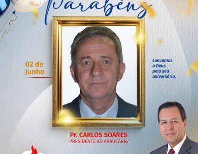 NOSSOS PARABÉNS AO PR CARLOS SOARES, PRESIDENTE DA AD  ARAUCÁRIA/PR