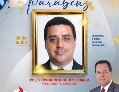 Nossos Parabens ao Pastor Jeferson Rodrigues França Presidente da AD Tamarana/PR Nossos Parabens ao Pastor Jeferson Rodrigues França Presidente da AD Tamarana/PR
