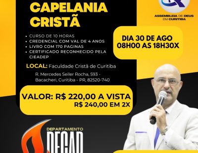 CURSO DE CAPELANIA-INSCRIÇÕES ABERTAS CURSO DE CAPELANIA-INSCRIÇÕES ABERTAS