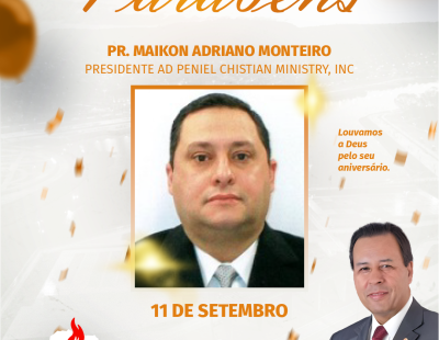 Nossos Parabéns ao Pastor  Maikon  Adriano Monteiro Presidente AD Peniel Chistian  Ministry,inc