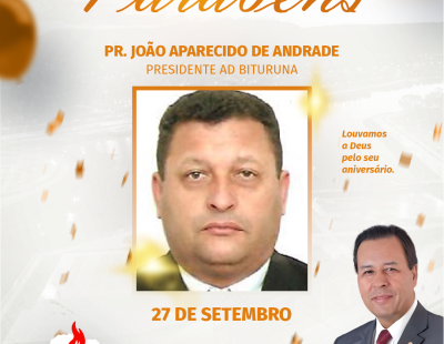 Nossos Parabéns ao Pastor João Aparecido de Andrade Presidente AD  Bituruna/PR